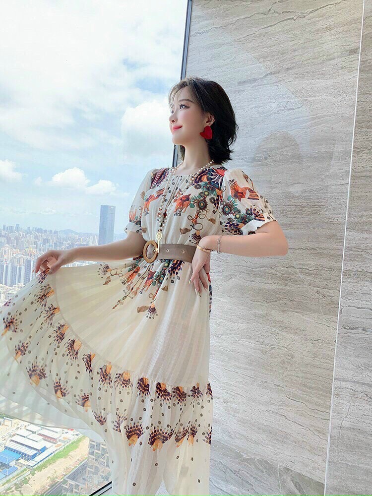 Đầm maxi Hoa Thổ Cẩm - HN1001
